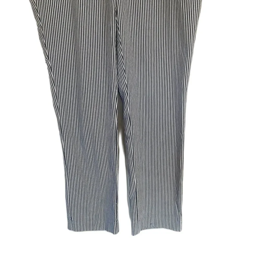 Rafaella Slim Fit Ponte Pants Pull‎ On Light Gray Pinstripe Plus Size 14 - Picture 3 of 6